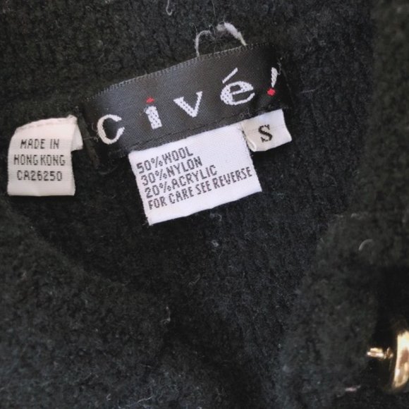 50% Wool Sweater Black Sweater Cardigan Small Wool Cardigan - Picture 2 of 4